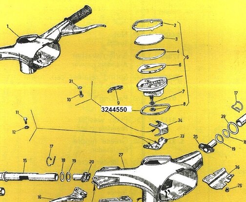 Km teller pakking rubber Vespa schelpvorm Largeframe Grijs