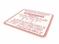 Inrij-instructie sticker rood 135x135mm Inrij-instructie sticker rood Rodaggio 5%- 3 versnellingen